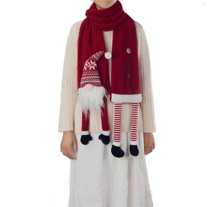 Winter Scarf New Christmas Gift Nordic Faceless Santa Claus Scarf Christmas Decorations