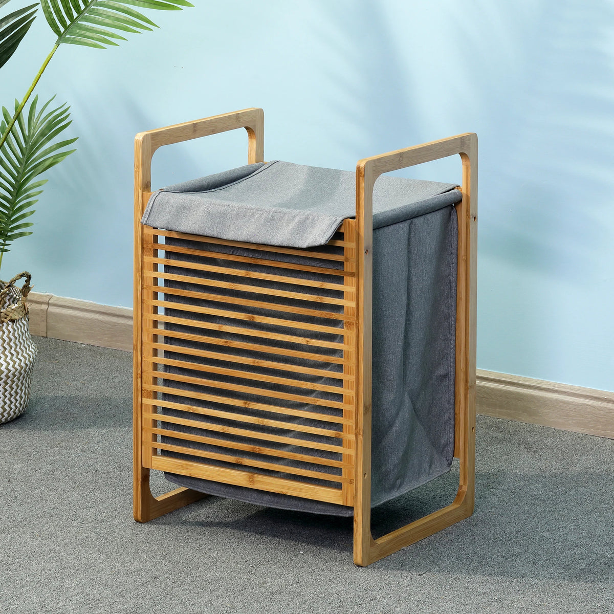 BAMBOO WOOD LAUNDRY BASKET