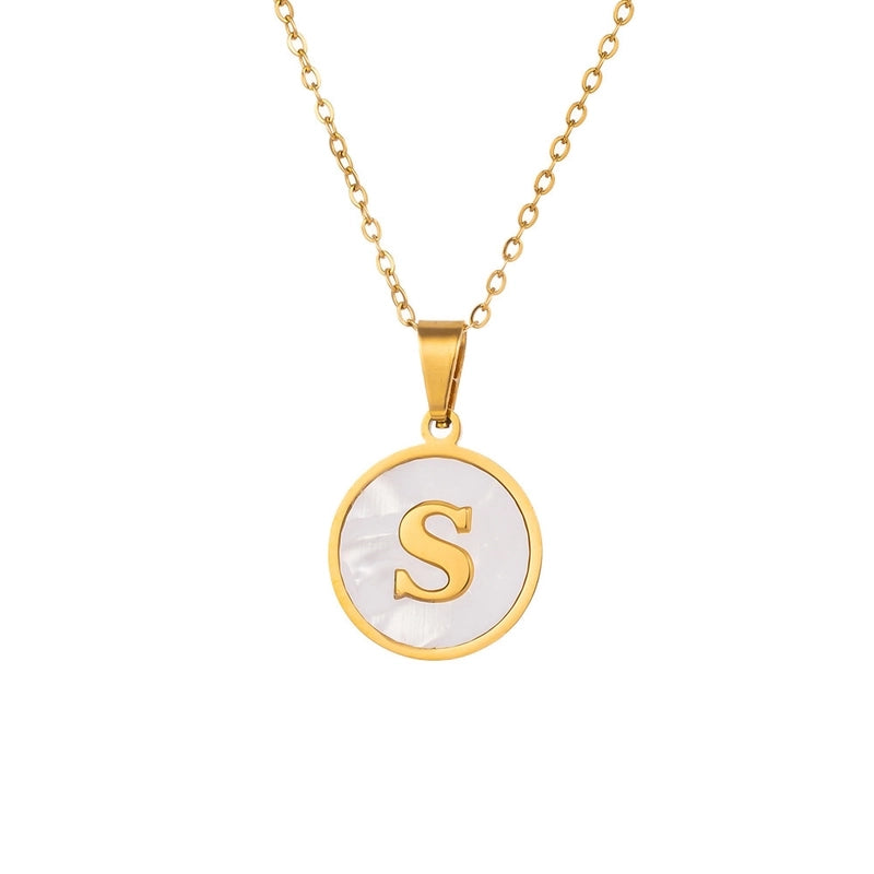 Minimalist Letter Titanium Steel Pendant Necklace