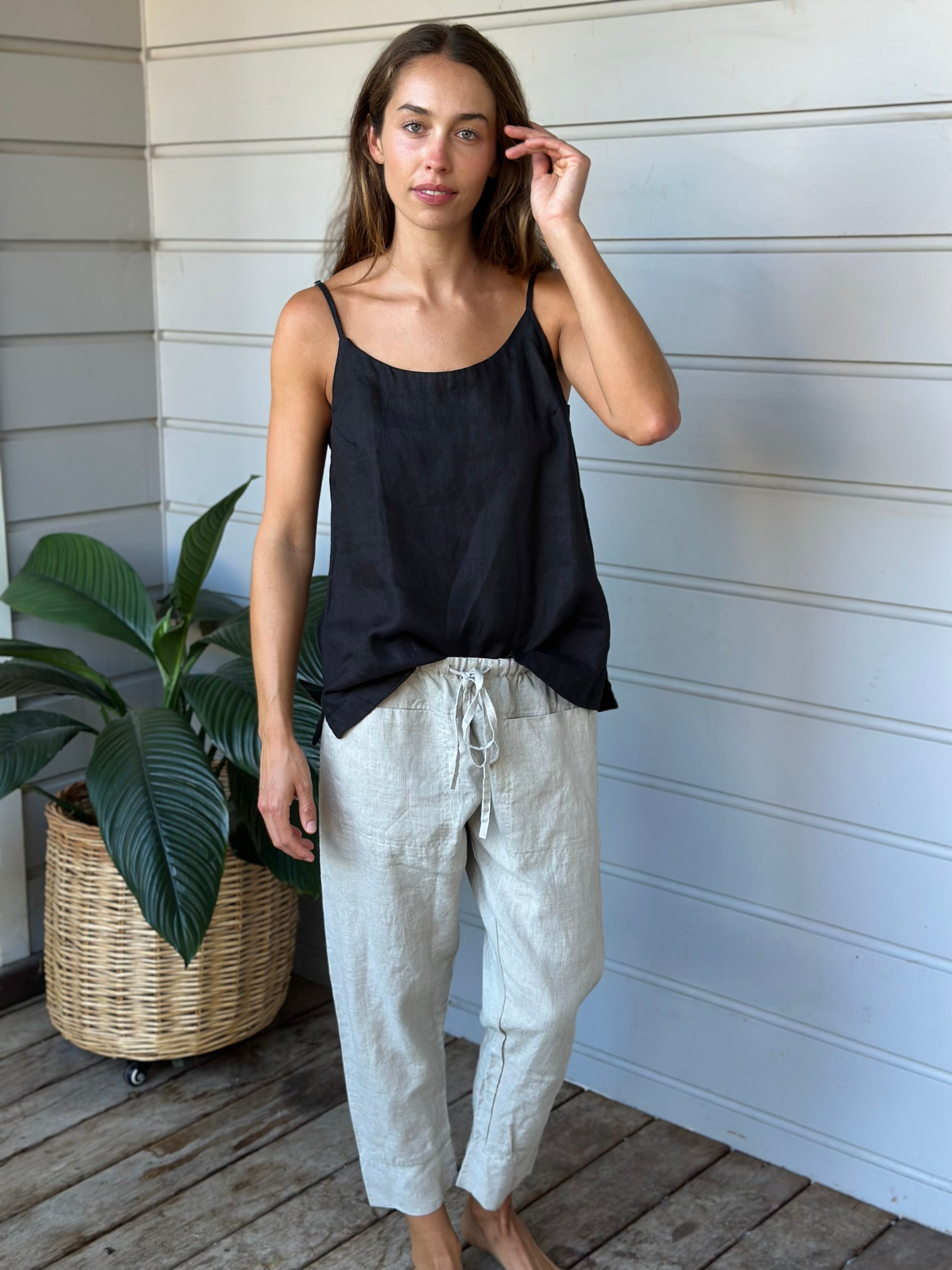 darcy pants - natural linen