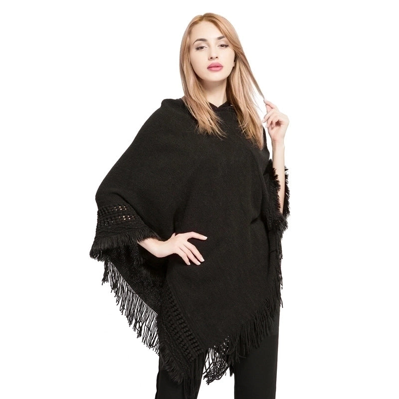 Women's Streetwear Solid Color Imitation Cashmere Tassel Shawls