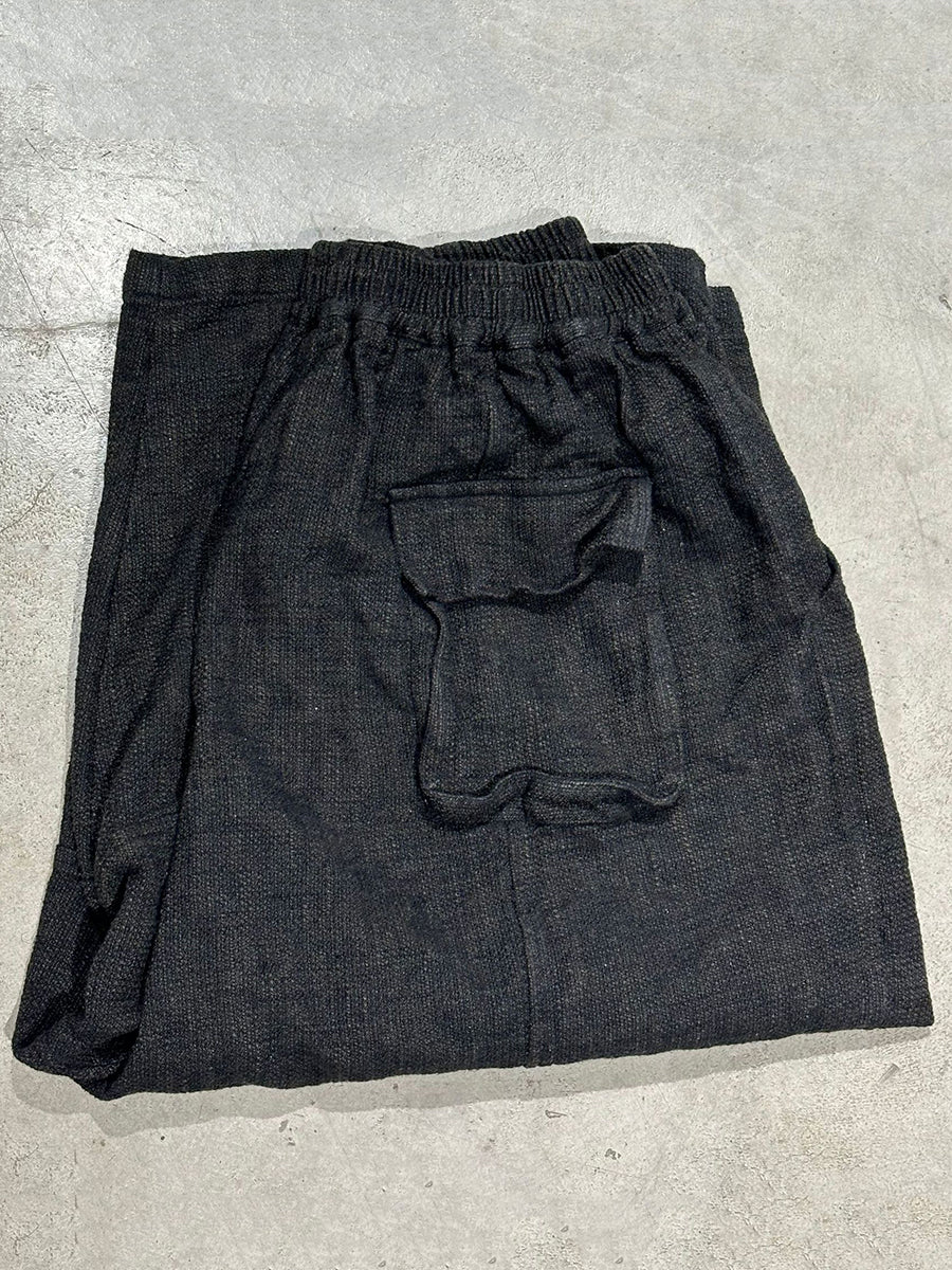 Women Vintage Summer Pure Color Wide-leg Linen Pants