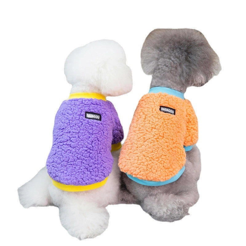 Pet Clothes Dog Clothes Autumn And Winter Clothes Teddy Small Dog Pet Clothing Autumn And Winter  Five-color Candy Fleece