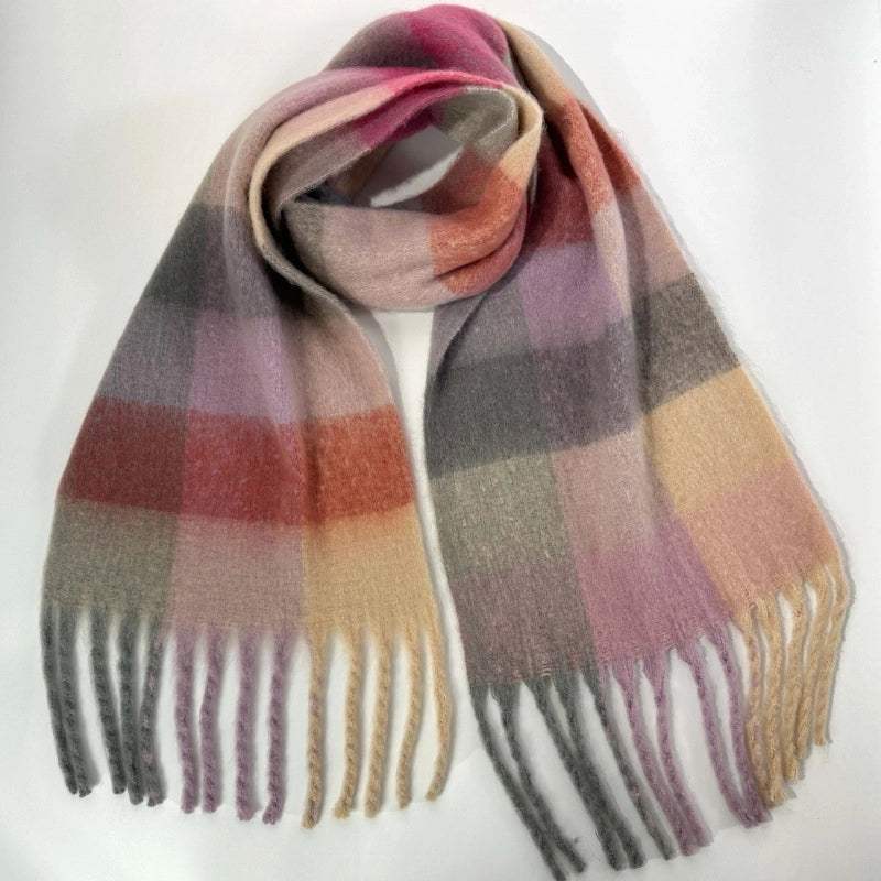 Women's Vacation Minimalist Multicolor Polyester Tassel Scarf