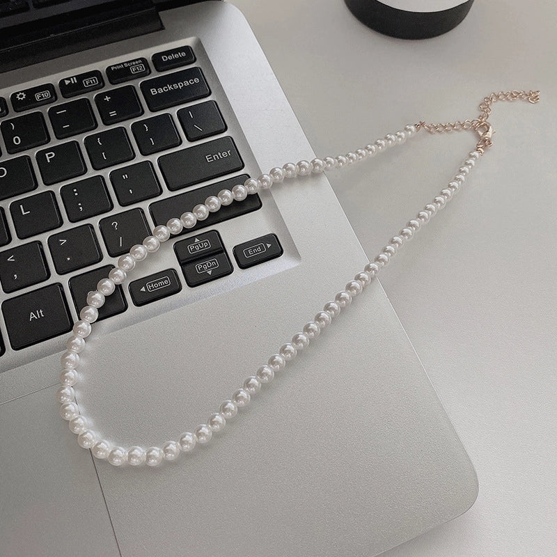 Fashion Heart Shape Titanium Steel Beaded Zircon Layered Necklaces 1 Piece