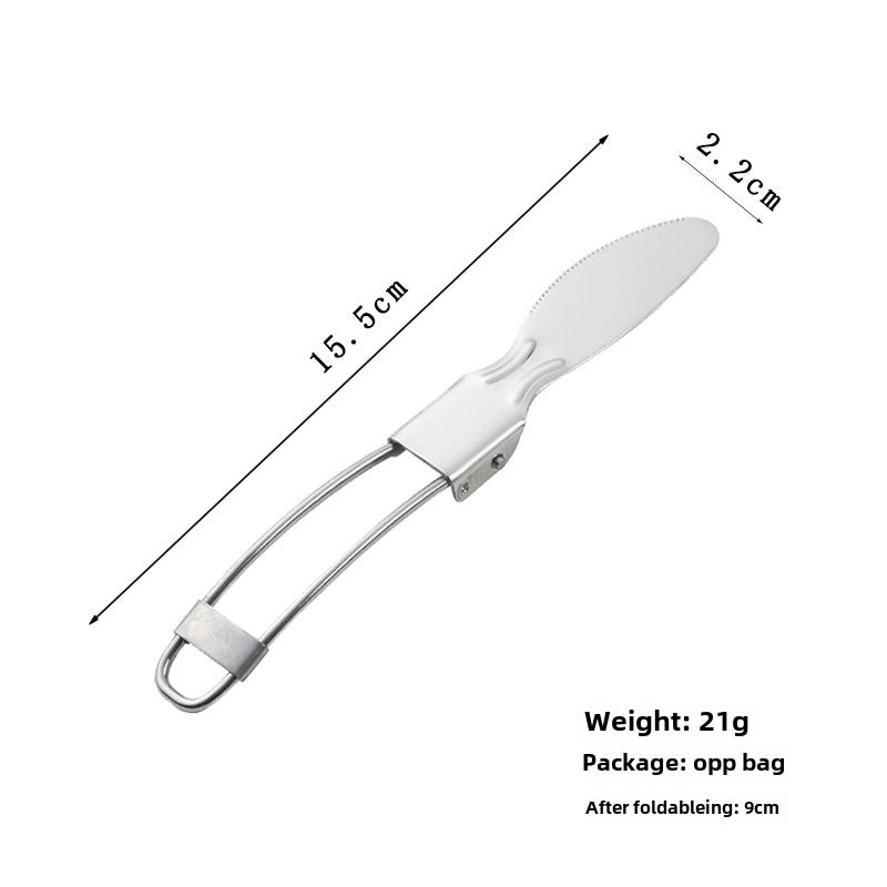 Stainless Steel Folding Spoon. Folding Cutlery Knife Salad Spoon With Fork Folding Spoon Outdoor Portable Set