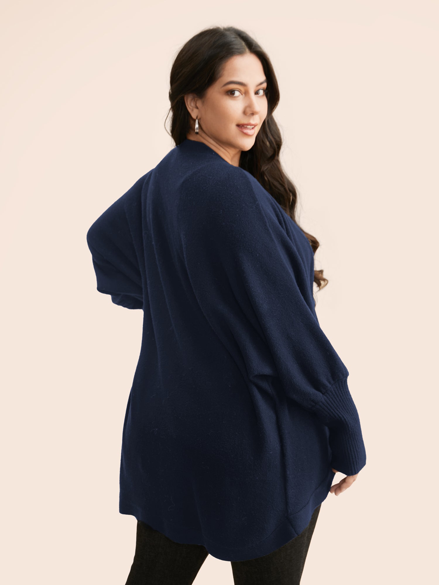 Supersoft Curved Hem Open Cardigan