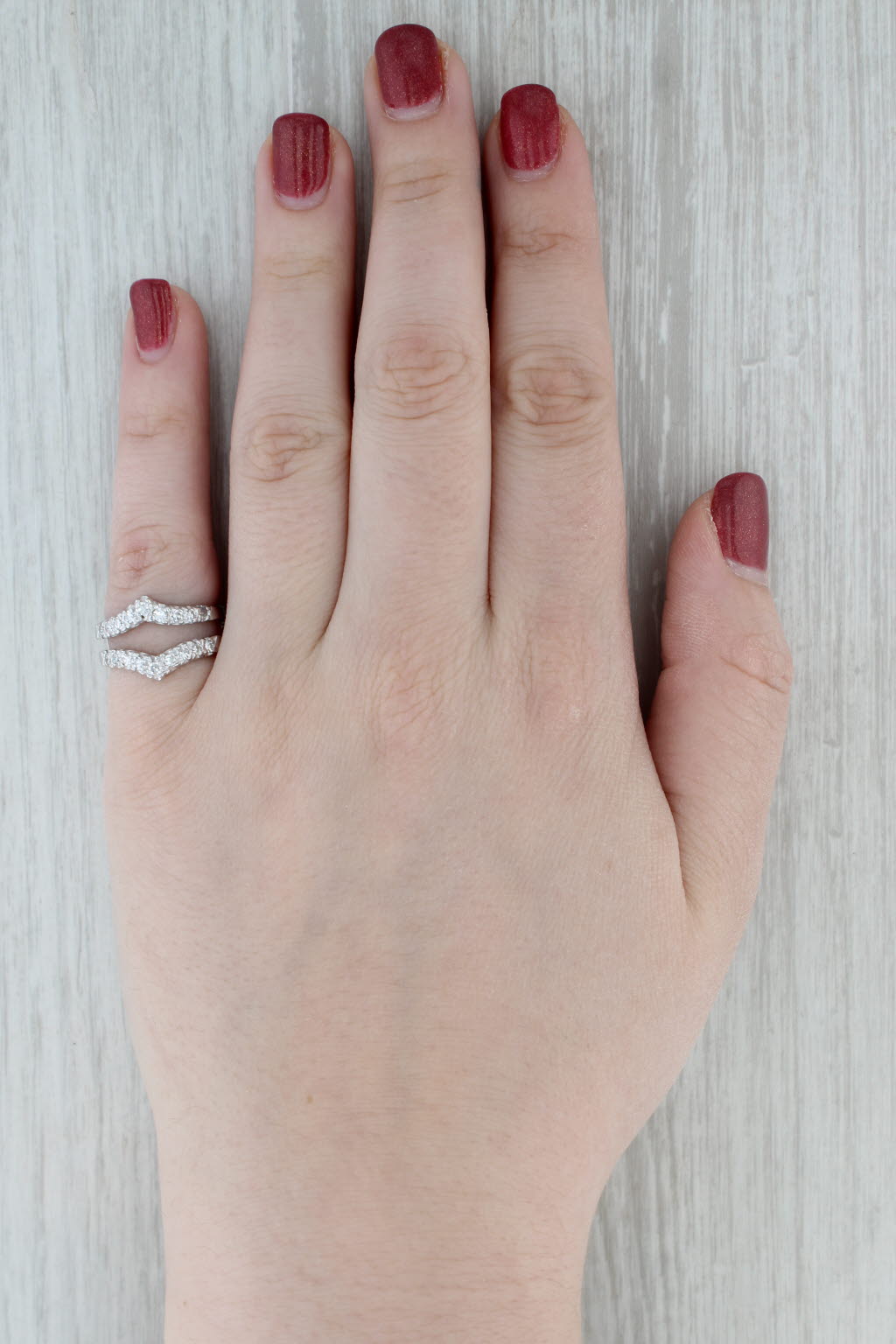 0.35ctw Diamond Ring Jacket Guard Wedding Band Bridal 14k White Gold Size 6.5