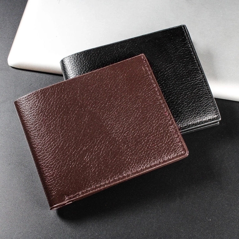 Men's Solid Color Pu Leather Open Wallets