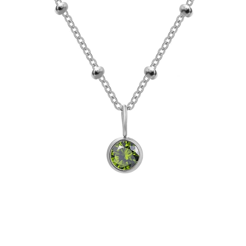 Minimalist Classic Style Geometric 316L Stainless Steel  Rhinestones Inlay Stainless Steel Necklaces
