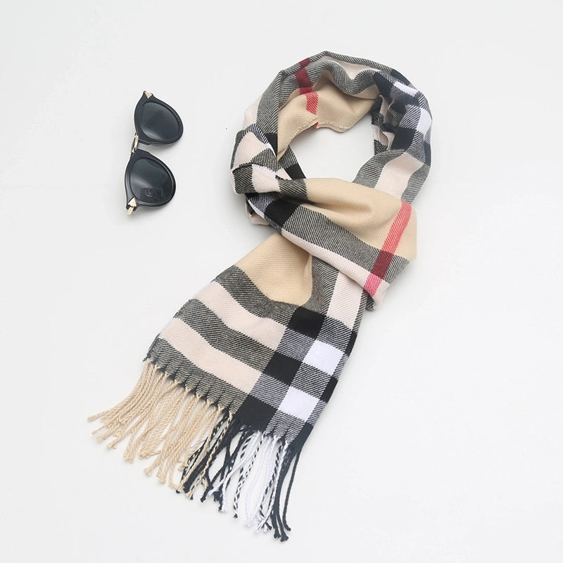 New Couple Plaid Scarf Parent-child Scarf Autumn And Winter Men's And Women's New Cashmere Plaid Color Matching Shawl