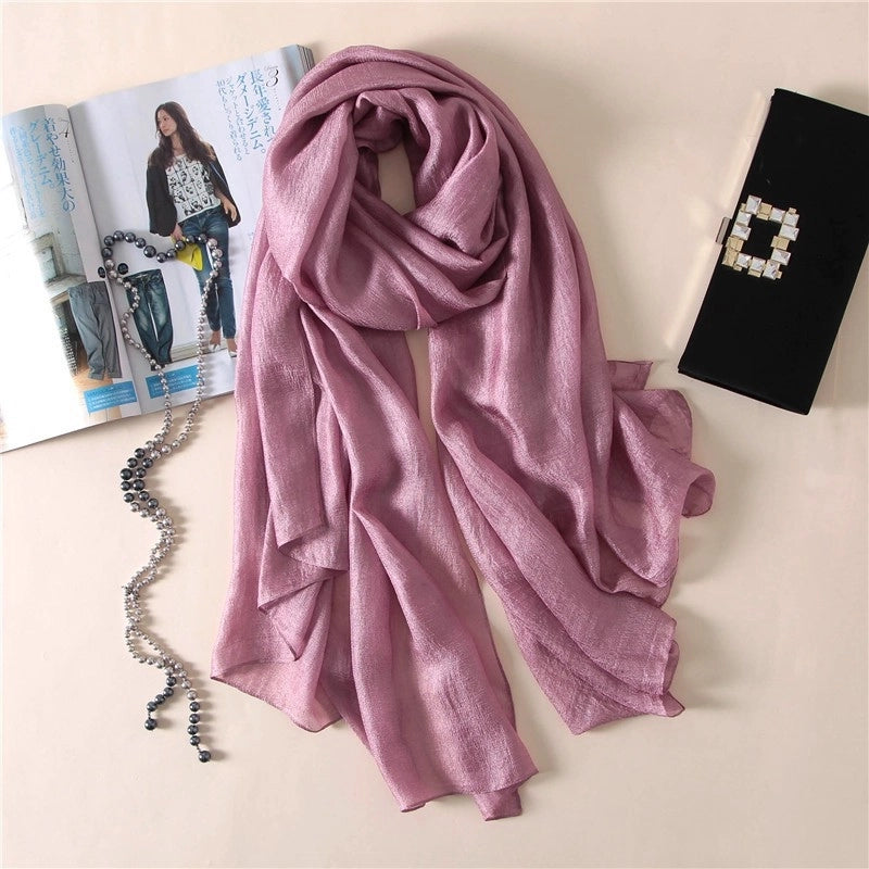 Autumn Fashion Travel Sunscreen Scarf Linen New Imitated Silk Scarves New Sweet Lady Shawl