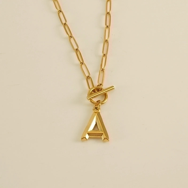 Fashion Letter Titanium Steel Plating Pendant Necklace 1 Piece