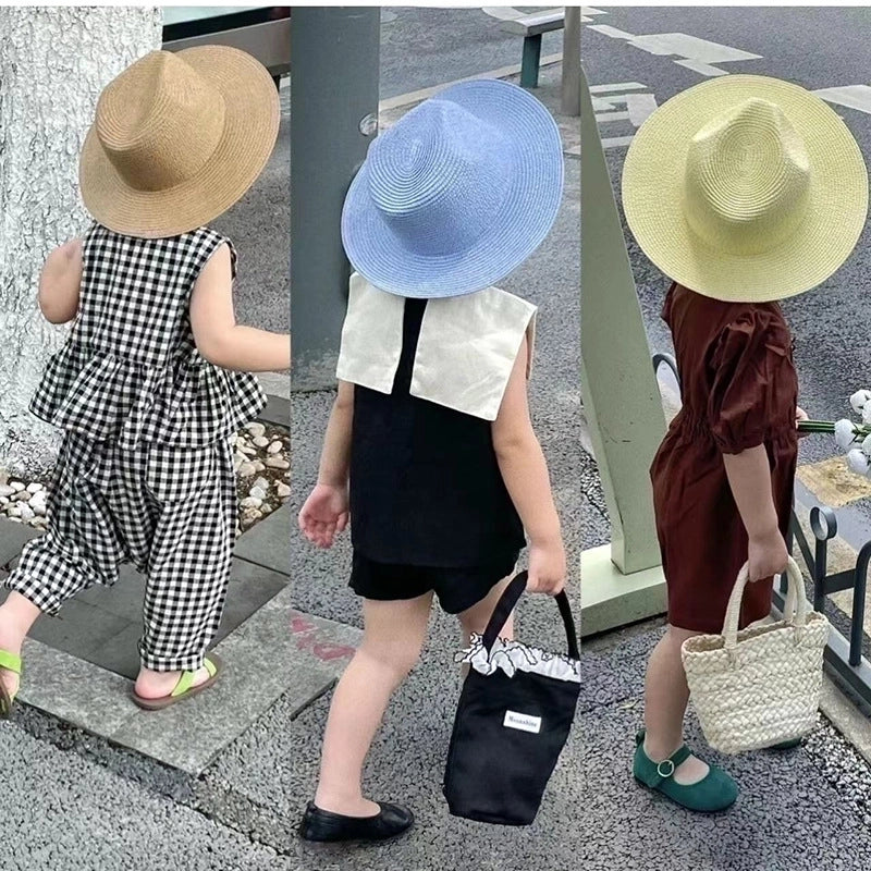Unisex Casual Solid Color Wide Eaves Sun Hat