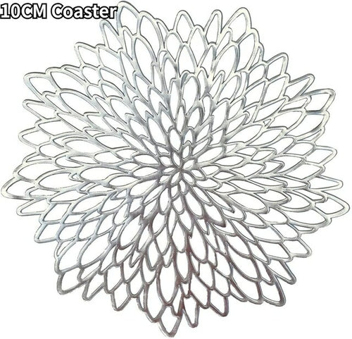 4/8 Teile Gold Silber PVC Tischset Essen 38 cm Tischset Waschbar Blume