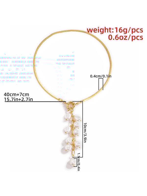 Original Pearl Pendant Geometric Necklace