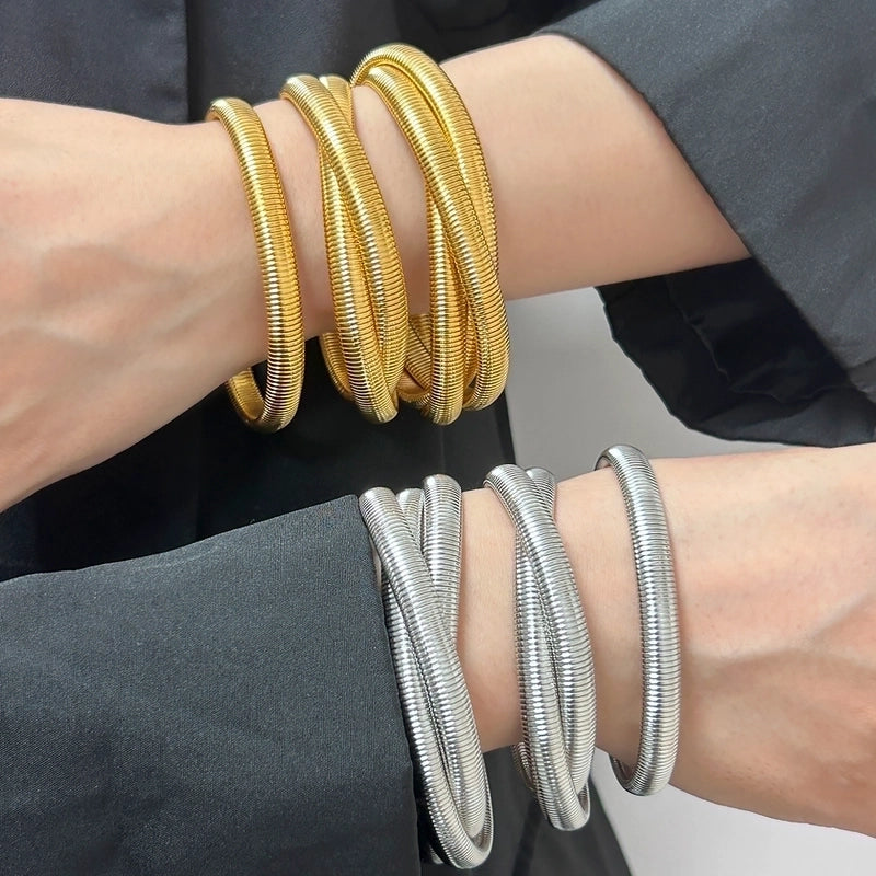 Hip-Hop Minimalist Commute Geometric 304 Stainless Steel 316 Stainless Steel  Zircon 18K Gold Plated Inlay Bracelets Earrings Necklace