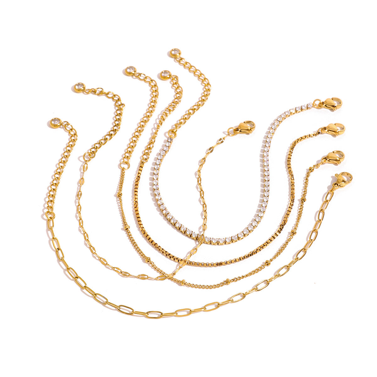 Stainless Steel Zircon Bracelet Niche Fashion Metal Chain Titanium Steel Jewelry