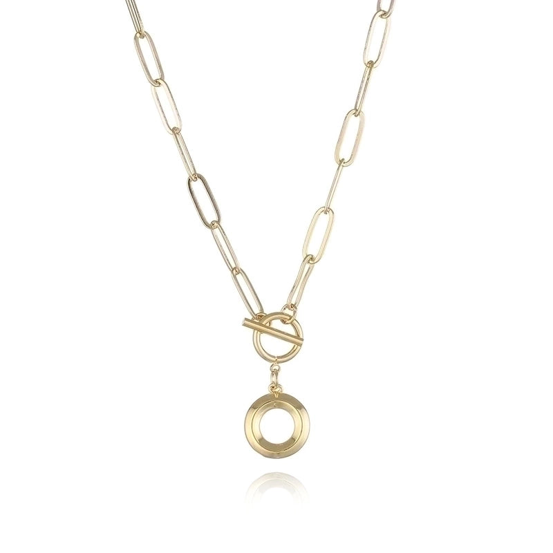 Copper 14K Gold Plated Fashion Plating Letter Pendant Necklace