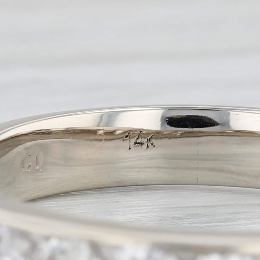1ctw Diamond Wedding Band 14k White Gold Size 9 Stackable Anniversary Ring