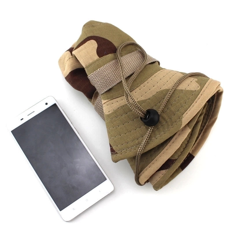Adults Casual Solid Color Camouflage Flat Eaves Bucket Hat