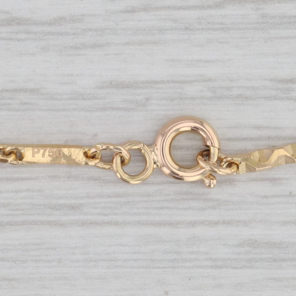 Beveled Link Chain Necklace 18k Yellow Gold 19.5 1.5mm