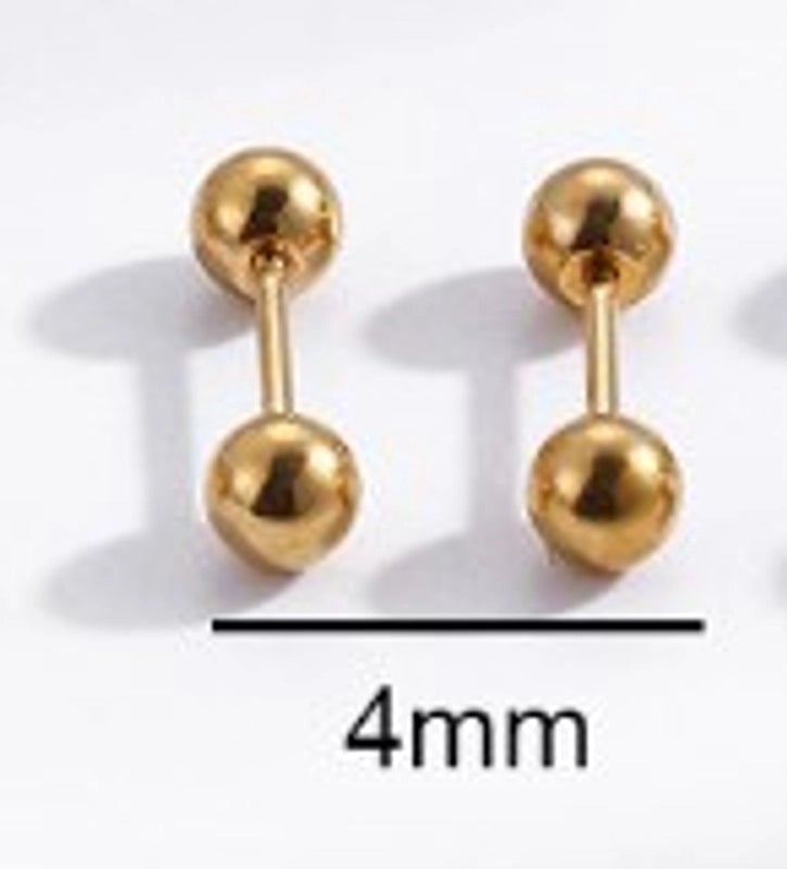 1 Pair Ear Cartilage Rings & Studs Minimalist Geometric 316L Stainless Steel  Plating