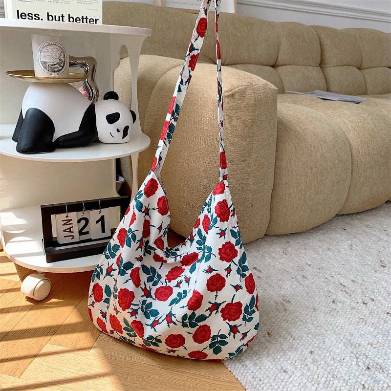 Fashionable Leopard Print Crossbody Bag Large Capacity Single Shoulder Shopping Bag Fashion Canvas Bag For Women Fashion
