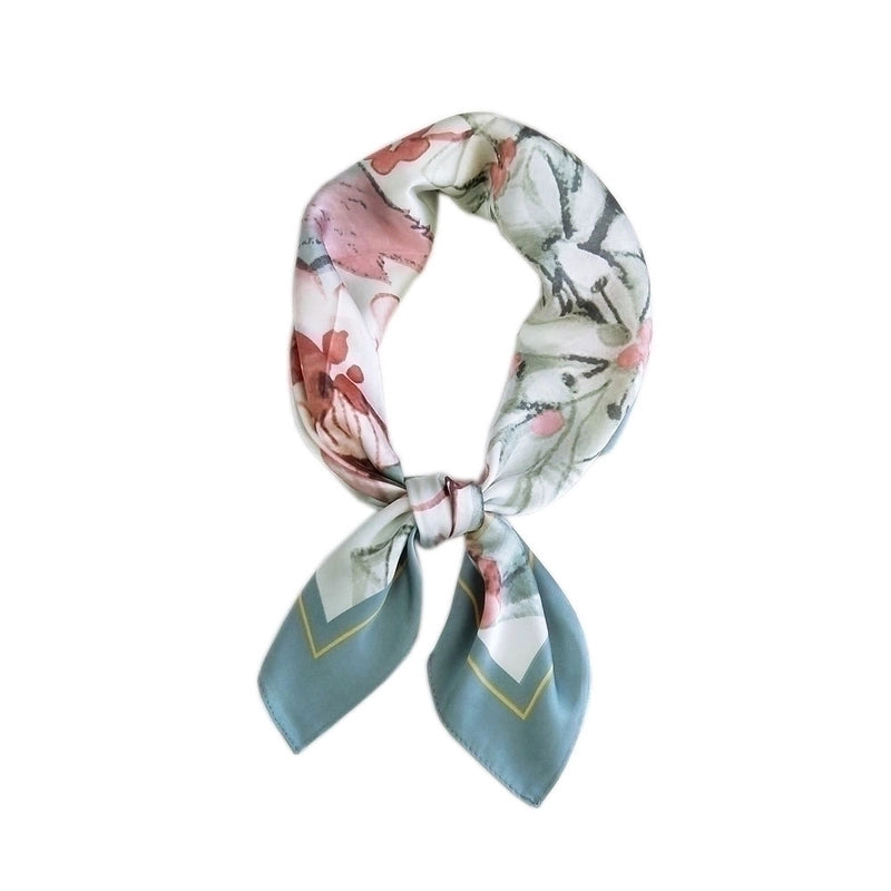 New Wild Spring Scarf To Protect The Cervical Spine  Thin Sunscreen Small Square Silk Scarf For Women