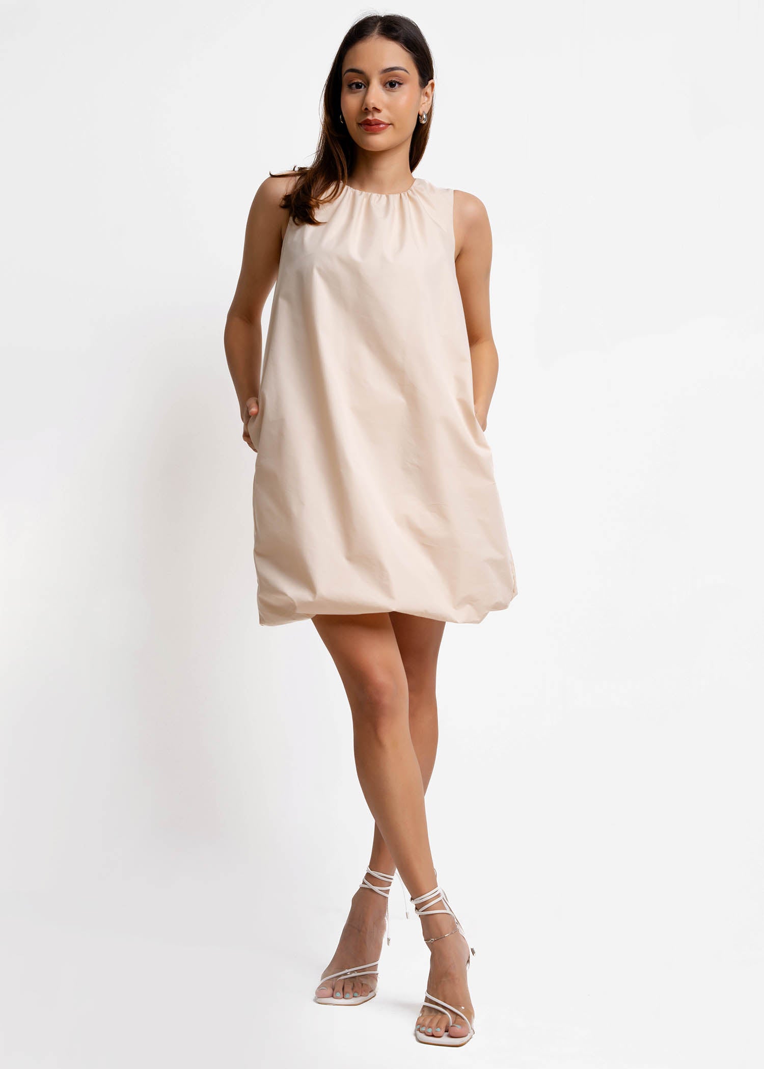 Sleeveless Bubble Hem Dress