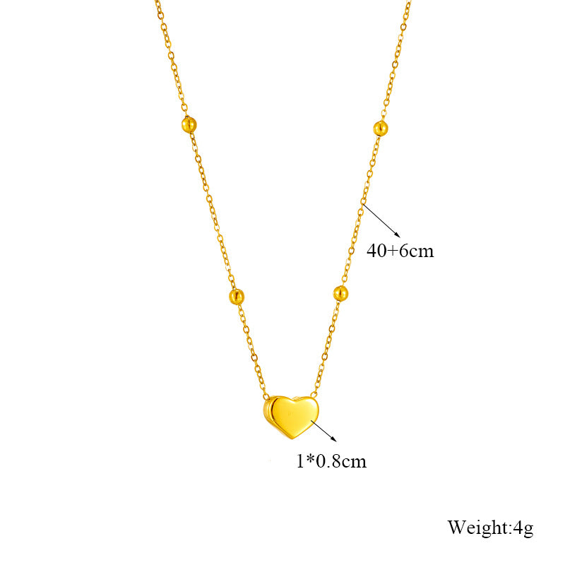 Fashion Women Heart Chain Titanium Steel Electroplating Jewelry Sets
