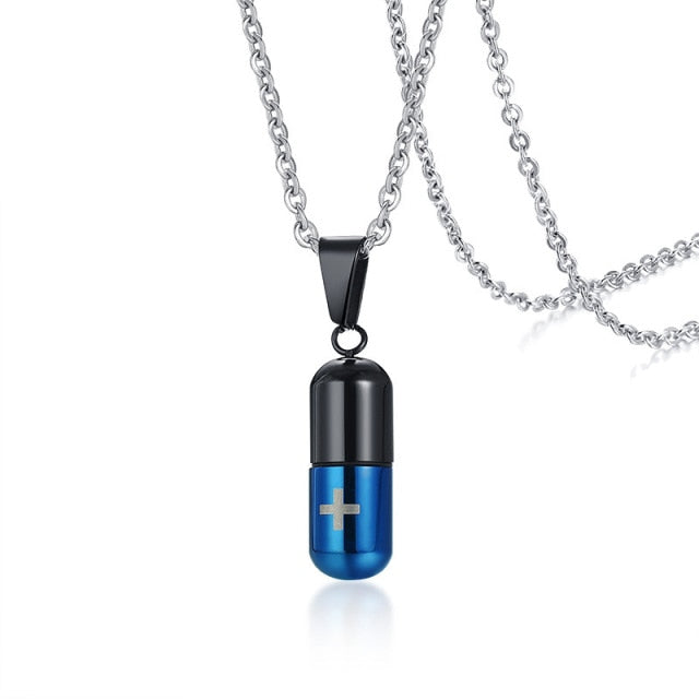 Hollow Pill Case Necklace