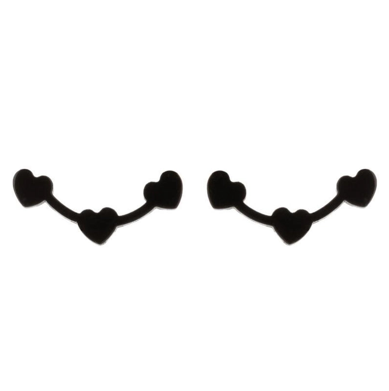 Minimalist Heart Shape Stainless Steel Plating Ear Studs 1 Pair
