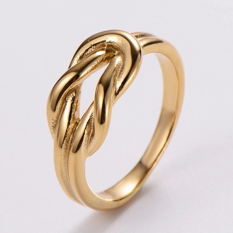 3 Pieces Stainless Steel 18K Gold Plated Fashion Inlay Hand Number Bow Knot Zircon Open Ring
