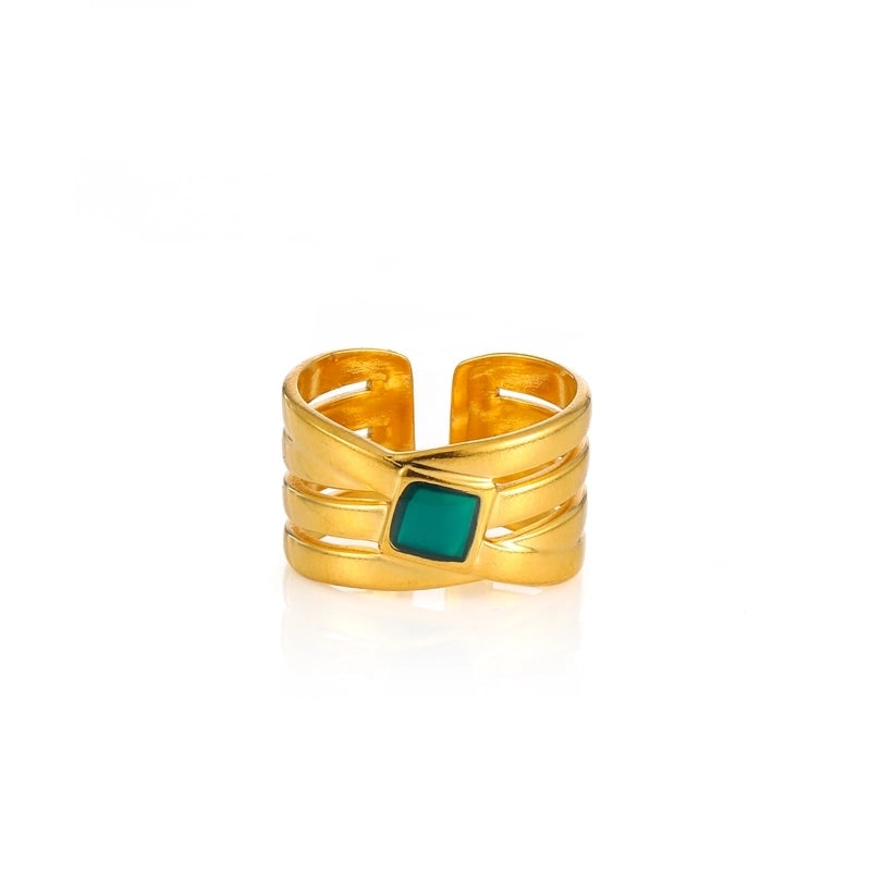 Elegant Minimalist Geometric 304 Stainless Steel Enamel Stainless Steel Rings