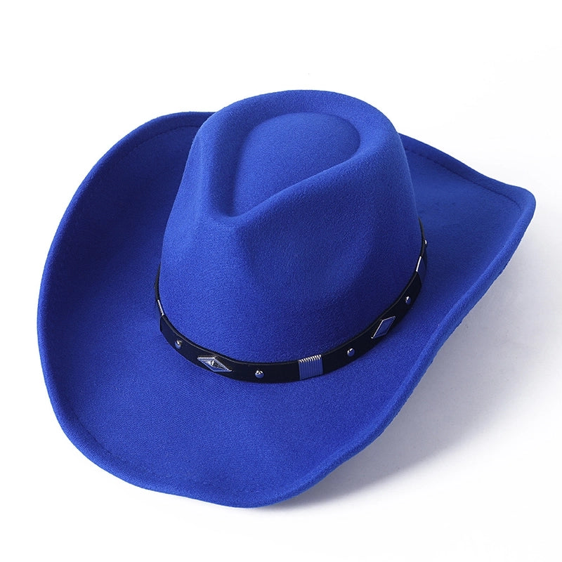 Cowboy Hat Woolen Jazz Gift Hat Men And Women Autumn And Winter Felt Hat Big Brim