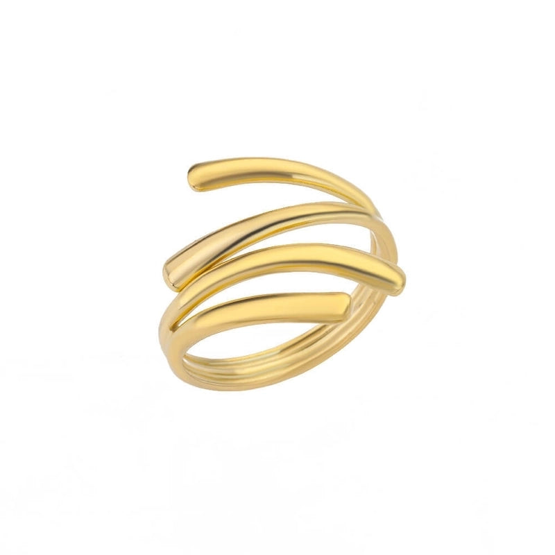 Minimalist Geometric Round Heart Shape 304 Stainless Steel 18K Gold Plated Plating Open Rings