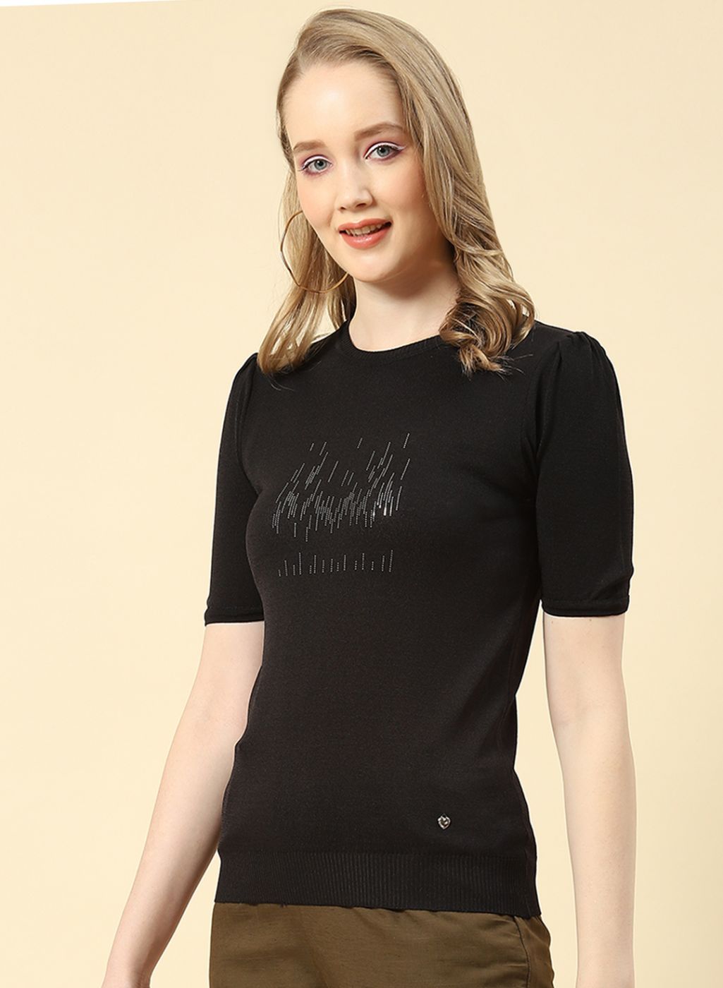 Women Black Plain Top