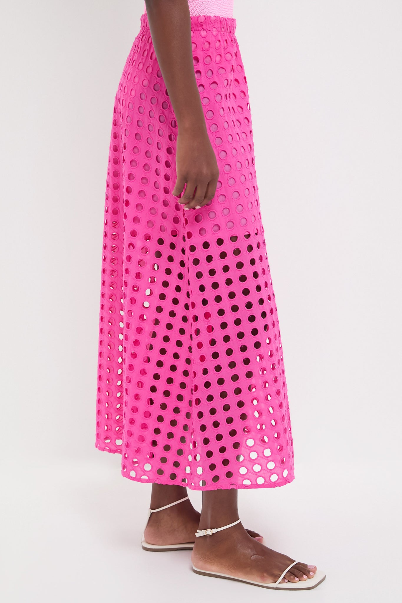 Hot Pink Cotton Eyelet Eve Skirt