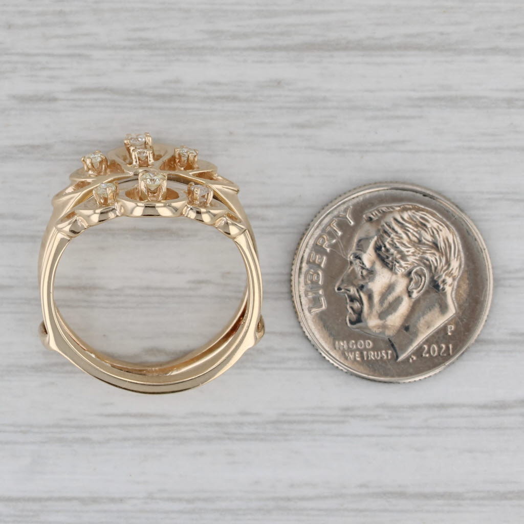 0.20ctw Diamond Ring Guard Jacket 14k Yellow Gold Size 6.5 Bridal