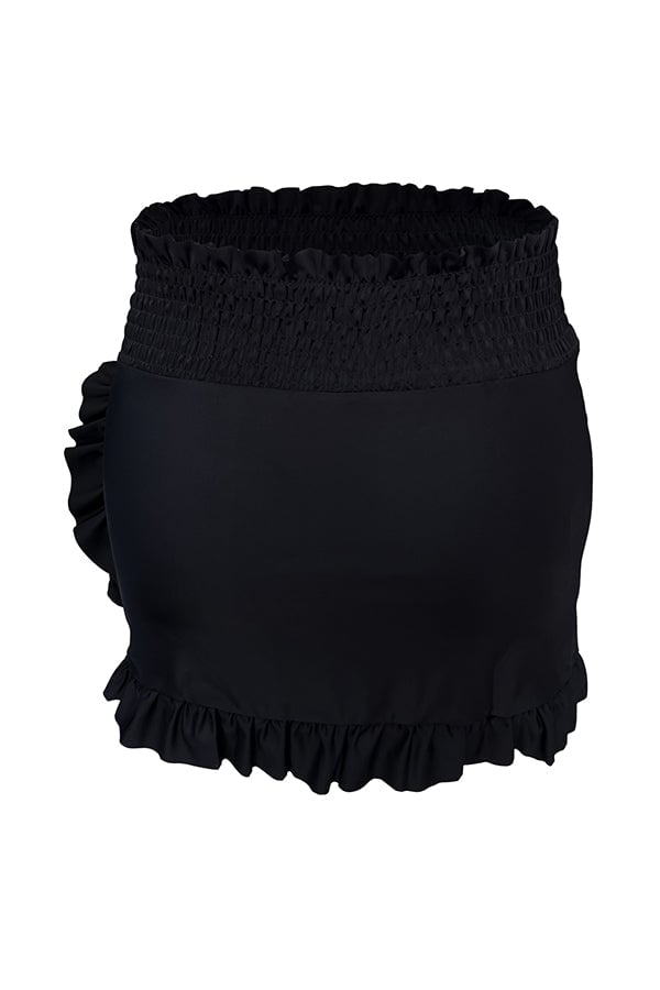 Cute Smocked Solid Color Swim Skirt