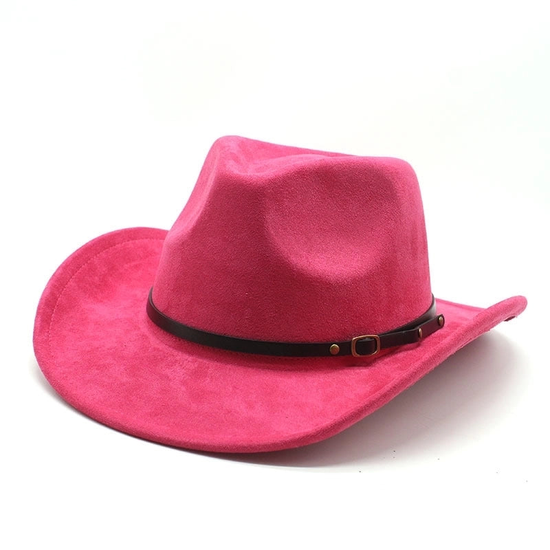 New Western Cowboy Hat Brown Jazz Hat Men And Women Ethnic Style Autumn And Winter Felt Hat Big Brim Hat