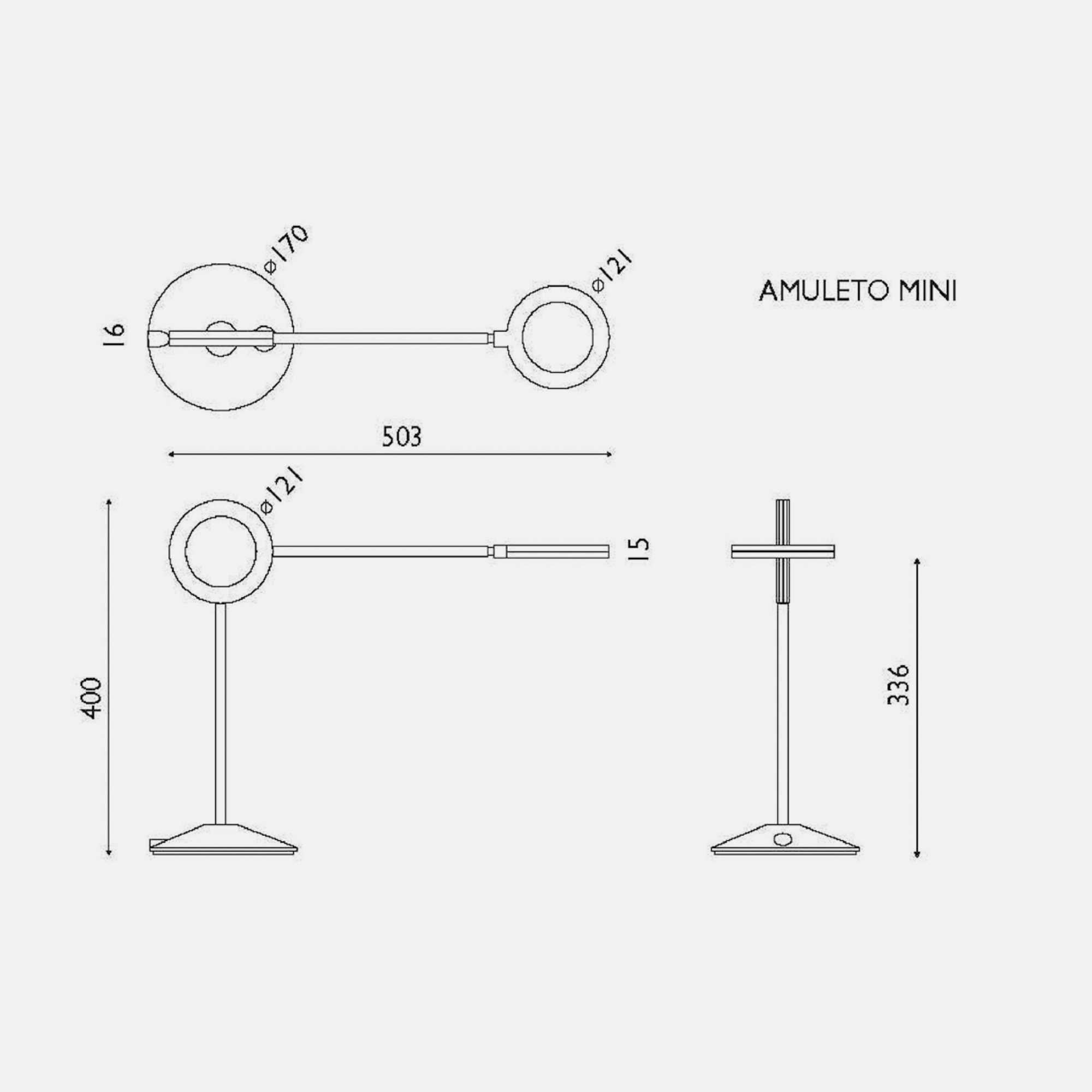 Ramun Amuleto Mini table lamp. transparent trinity