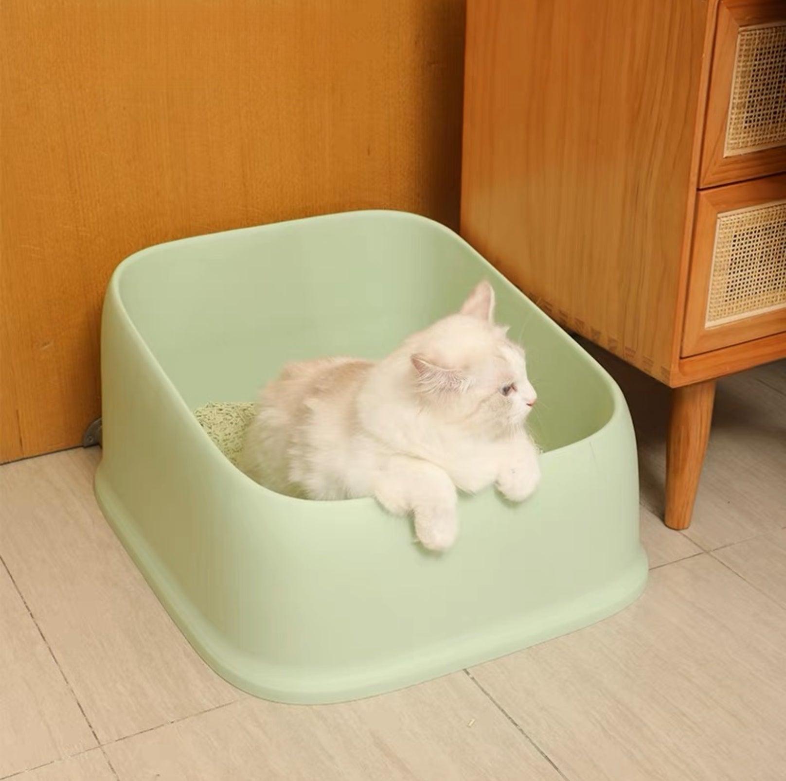 Open Cheese Toast Cat Litter Box with Large Capacity