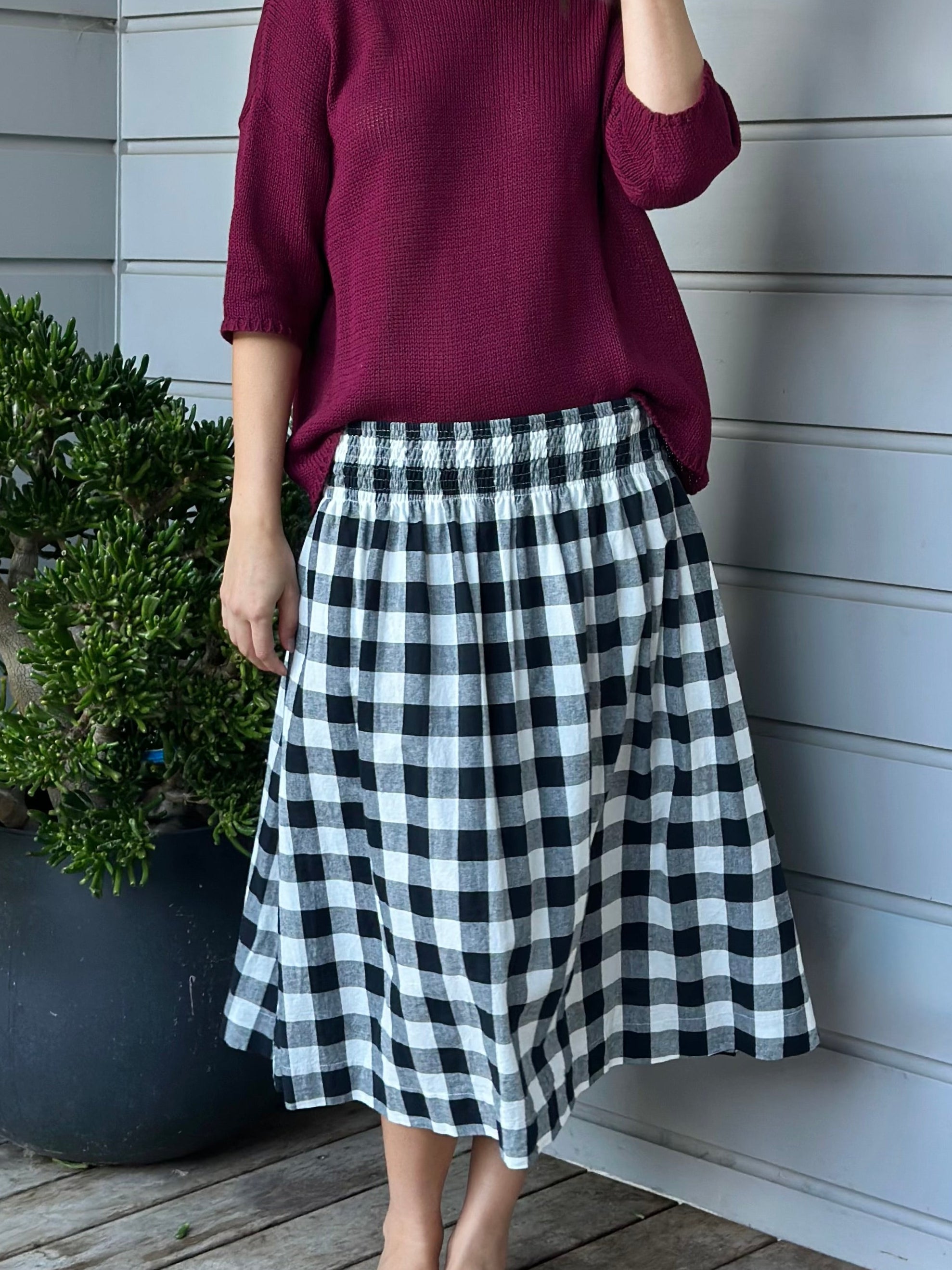 lola skirt - black check
