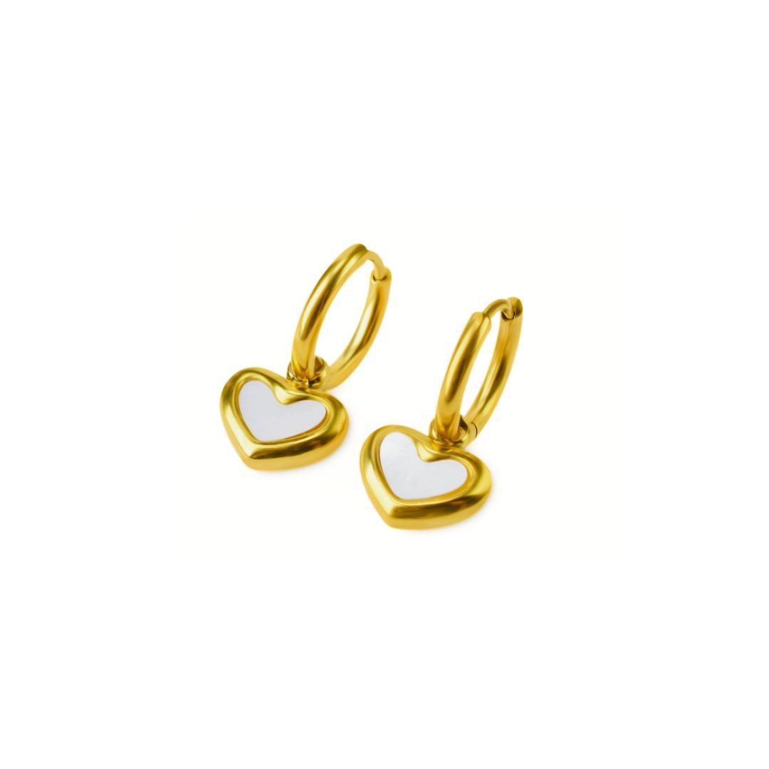 Heart framed shell hoop - Gold