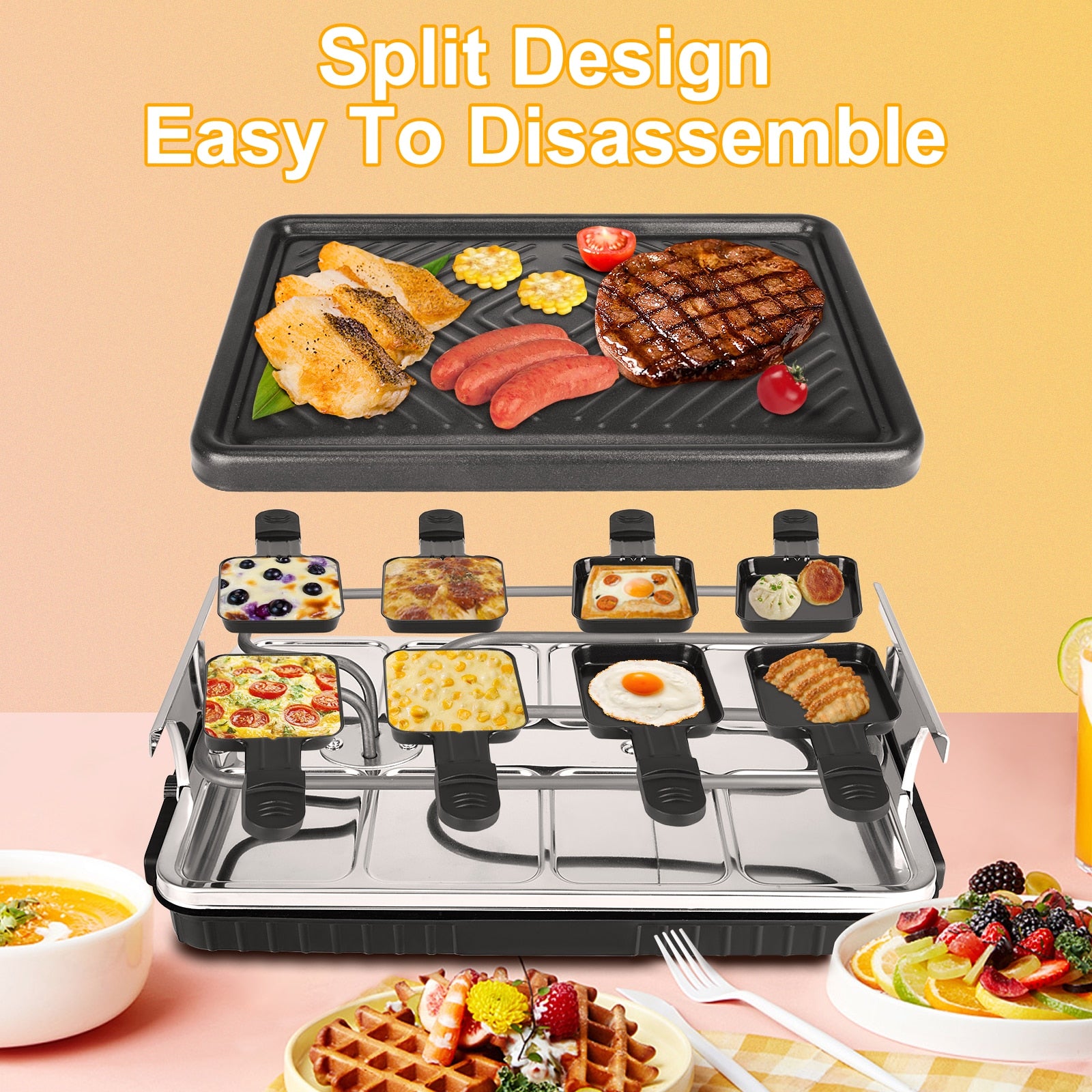 Tischgrill Elektrischer Koreanischer Bbq-Grill Indoor-Käse-Raclette Für 8