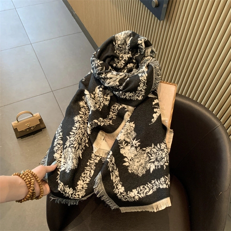 Women's Minimalist Classic Style Flower Rayon Polyester Scarf Shawl