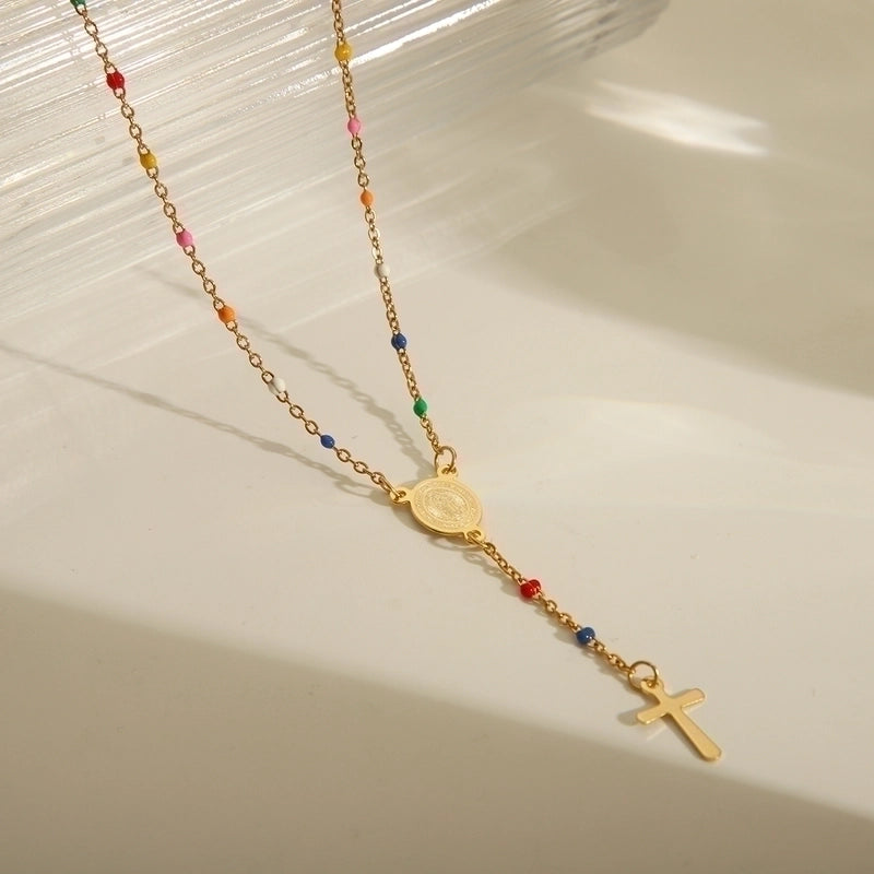 3 Pieces Elegant Ethnic Style Portrait Stainless Steel 203L 18K Gold Plated Enamel Necklace