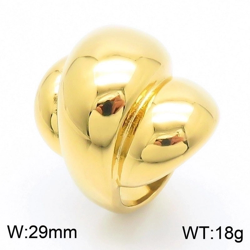 Stainless Steel 18K Gold Plated Fashion Geometric No Inlaid